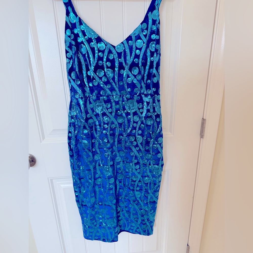 Tatyana Blue Moon velvet sequin wiggle dress pinup XXL retro vintage style 14 16